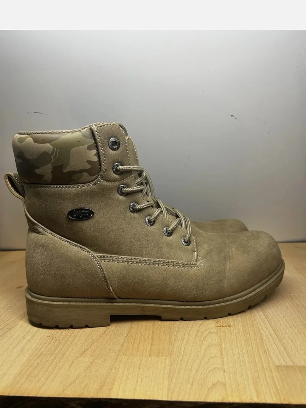 Lugz Slip Resistance Men's Taupe Lace-Up Work Boots
